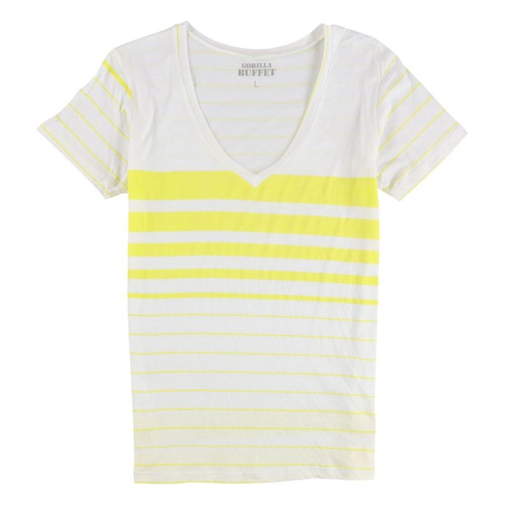 Gorilla Buffet Womens Filled stripes Basic T-Shirt, NWT